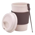 Copo Fibra Bambu c/ Tampa 450ml - Reutilizável - Ecológico