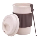 Copo Fibra Bambu c/ Tampa 450ml - Reutilizável - Ecológico