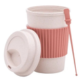 Copo Fibra Bambu c/ Tampa 450ml - Reutilizável - Ecológico