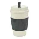 Copo Fibra Bambu c/ Tampa 450ml - Reutilizável - Ecológico