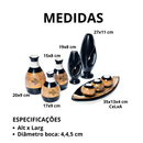 Kit Conjunto 9 Peças Vasos Cerâmica Enfeite Sala Cozinha Completo Decorativas Trio Rack Centro Mesa