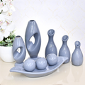Kit Conjunto 9 Peças Vasos Cerâmica