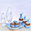 Kit Conjunto 9 Peças Vasos Cerâmica
