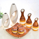 Kit Conjunto 9 Peças Vasos Cerâmica