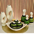 Kit Conjunto 9 Peças Vasos Cerâmica