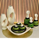 Kit Conjunto 9 Peças Vasos Cerâmica
