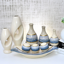 Kit Conjunto 9 Peças Vasos Cerâmica