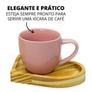 Kit 4 Xícaras em Porcelana Com Suporte E Pires Coração 95ml