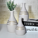 Kit 3 Jarros Decorados Trio Vaso Ceramica Enfeite Centro Mesa Sala enfeite Casa rack Aparador Nicho