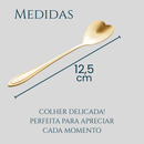 Kit Pires Coração + Xícaras Cafezinho + Colherzinha Dourada Rosê 12pç no Total
