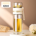 Garrafa de Vidro Duplo para Chá com Filtro Infusor 420ml
