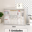 Caixa Organizadora de Livros em Acrílico Transparente -com Tampa Exibição Proteção Contra Poeira
