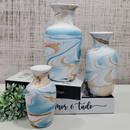 Kit 3 Jarros Decorados Trio Vaso Ceramica Enfeite Centro Mesa Sala enfeite Casa rack Aparador Nicho