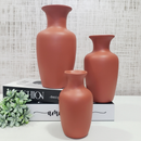 Kit 3 Jarros Decorados Trio Vaso Ceramica Enfeite Centro Mesa Sala enfeite Casa rack Aparador Nicho