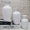Kit 3 Jarros Decorados Trio Vaso Ceramica Enfeite Centro Mesa Sala enfeite Casa rack Aparador Nicho