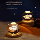 Luminária de Mesa LED em Cristal 3D Padrões de Lua e Sistema Solar Luz Ambiente para Quarto Alimentação USB