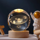 Luminária de Mesa LED em Cristal - Padrões Sistema Solar - Alimentação USB