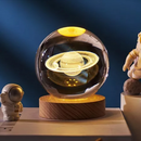 Luminária de Mesa LED em Cristal - Padrões Sistema Solar - Alimentação USB