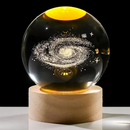 Luminária de Mesa LED em Cristal - Padrões Sistema Solar - Alimentação USB