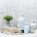 Kit 4 Peças - Enfeite Pantera Cerâmica Moderno + 3 Vasos Decorativos