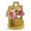Kit 4 Xícaras em Porcelana Com Suporte E Pires Coração 95ml
