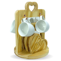 Kit 4 Xícaras em Porcelana Com Suporte E Pires Coração 95ml