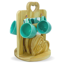 Kit 4 Xícaras em Porcelana Com Suporte E Pires Coração 95ml