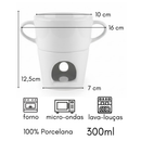 Fondue de Porcelana Branca para Chocolate e Queijo com Vela | Presente Romântico