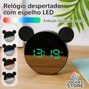 Relógio De Mesa LED Digital Portátil Despertador Tela Espelhada Alarme Temperatura E Dimmer Inteligente