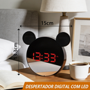 Relógio De Mesa LED Digital Portátil Despertador Tela Espelhada Alarme Temperatura E Dimmer Inteligente