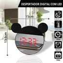 Relógio De Mesa LED Digital Portátil Despertador Tela Espelhada Alarme Temperatura E Dimmer Inteligente