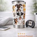 Copo Térmico 500ml Cachorro Pet Aço Inox Gravação UV 360° Presente Amante de Cães Tampa Abridor