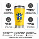 Copo Térmico 473ml - Com Tampa Abridor - Brasil Personalizado (Símbolo do Brasil)
