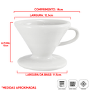 Kit Caneca 300ml Decorada + Coador De Porcelana Filtro