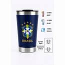 Copo Térmico 473ml - Com Tampa Abridor - Brasil Personalizado (Símbolo do Brasil)