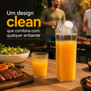 Kit 3 Garrafas Acrílico Transparente 500ml 1000ml 1Litro Caixa Leite Suco Água Geladeira