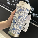 Copo De Café Térmico Caneca 500ml Aço Inoxidável Design Duplo Bico Estampa Moderna