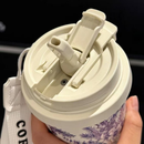 Copo De Café Térmico Caneca 500ml Aço Inoxidável Design Duplo Bico Estampa Moderna